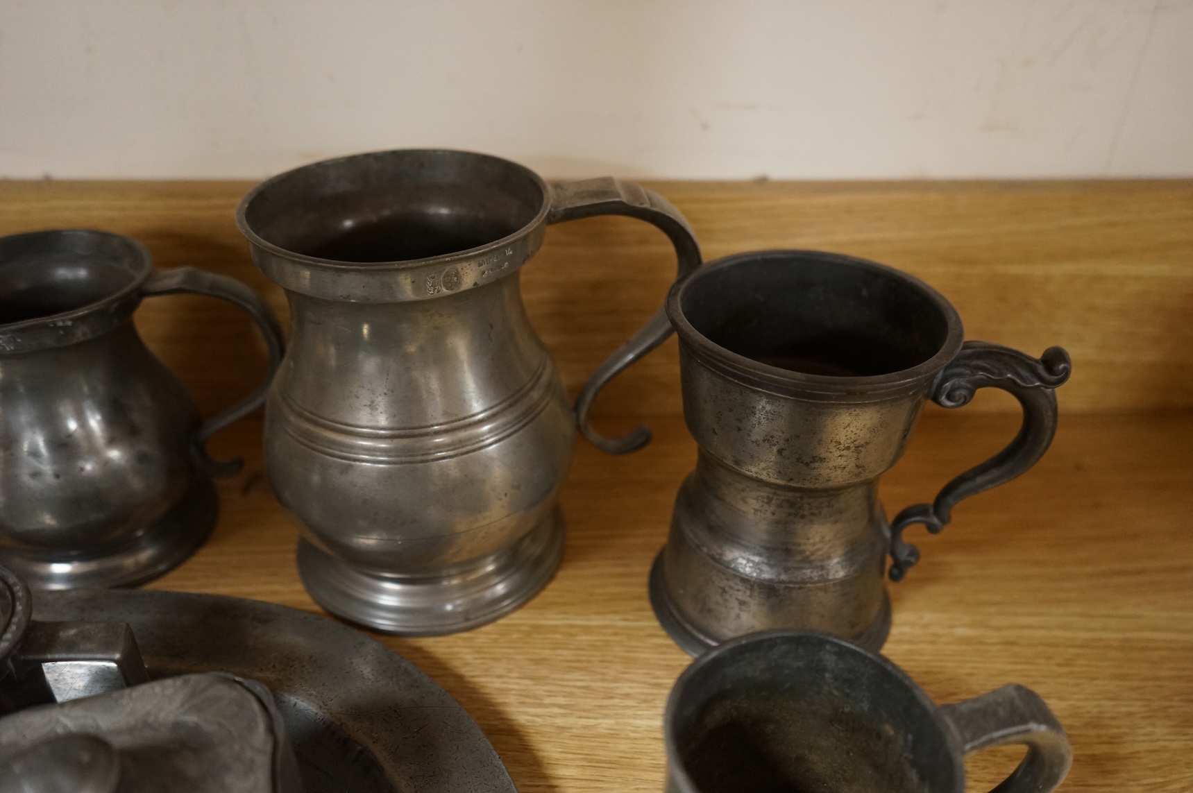 A collection of 18th century and later pewter